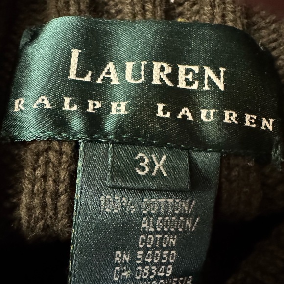 Ralph Lauren Olive Ribbed Mock Turtleneck Sweater - Picture 2 of 14